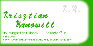 krisztian manowill business card